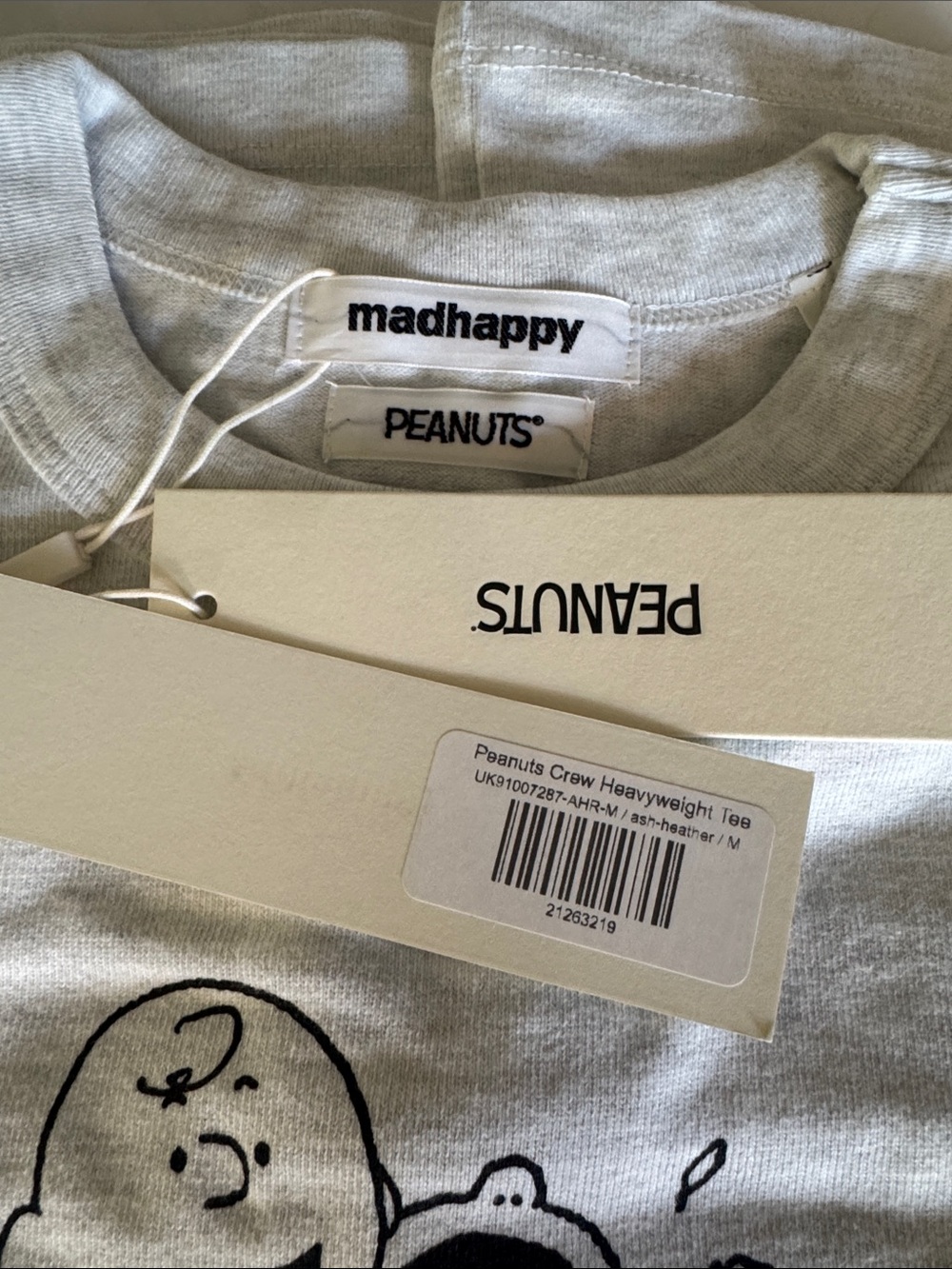 Madhappy White 'happy mad' Peanuts Graphic Tee - Picture 2 of 2